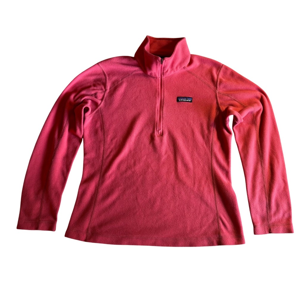 Patagonia Womens Micro D‎ Quarter Zip Fleece Pullover Pink Coral Small